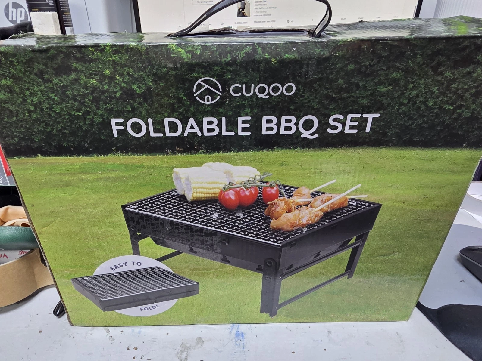 Portable Folding Charcoal BBQ Grill Stainless Steel Tabletop Camping Picnic