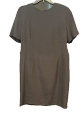 EUC Vintage Talbots 100% Pure Silk Sheath Dress 14 Petite Lined Black