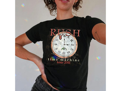 Rush Band o Clock Baby Tee Women's Y2K Fitted Graphic Shirt D2289