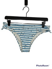 Aerie Women  s Cheeky Swim Bottom Striped Star Blue White Size Medium