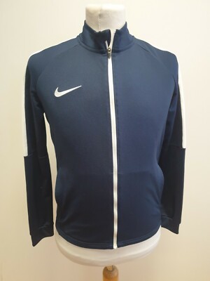 T373 JUNGEN NIKE MARINEBLAU L/ÄRMEL F/REISSVERSCHLUSS SPORT TRAININGSANZUG OBERTEIL UK 12-13 JAHRE 