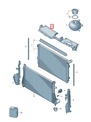 OEM Volkswagen PASSAT B8 Radiator Air Guide 3G0121330B Genuine for 