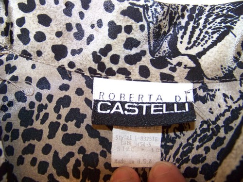 Vintage Roberta Di Castelli Leopard Print Blouse - Size 18 - Double Breasted - Picture 6 of 11
