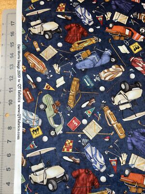 Chip Shot Golf Dan Morris QT Cotton Fabric 1/2 Yard (18 By 44 ) New