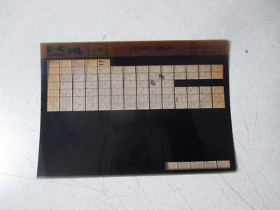 Kawasaki Parts Manual & Service Information Microfiche ZX750-F1