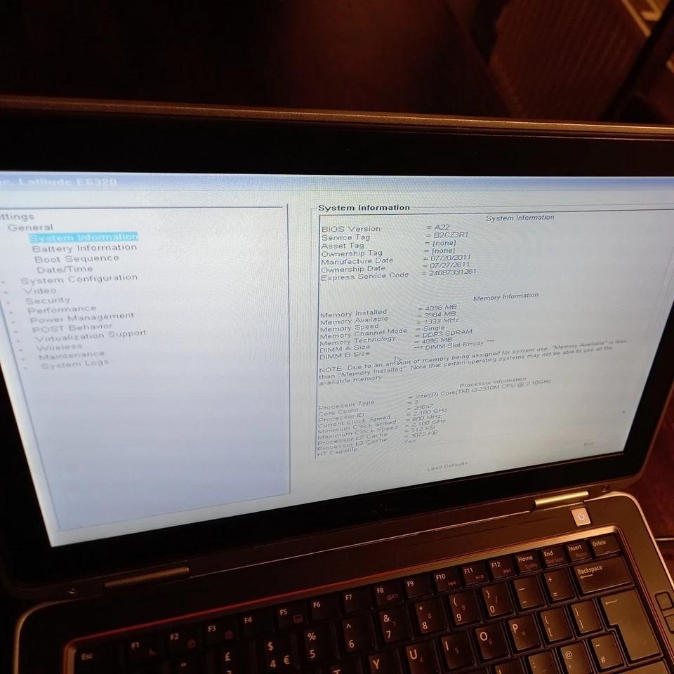 Dell Latitude E6320 Laptop Core i3 2nd Gen. For parts (Ref: C2Ca3). - Image 2 of 3