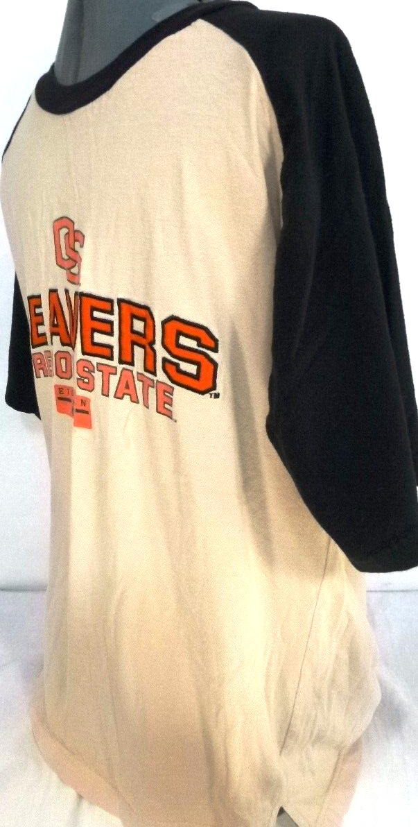 Vintage OSU Oregon State Beavers-Mens T-Shirt, Large-Raglan Sleeves
