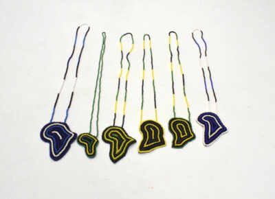 African Continent Beaded Pendant Necklace