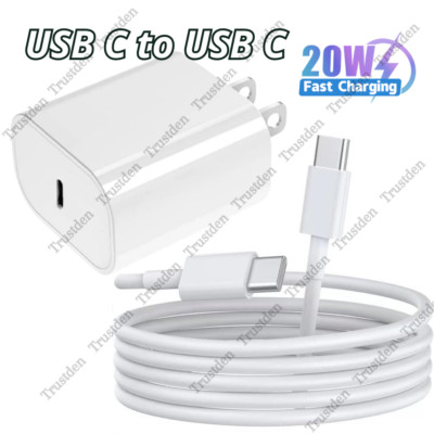 20W Type C Fast Charger Adapter Block USB C Charging Cable For Android Samsung