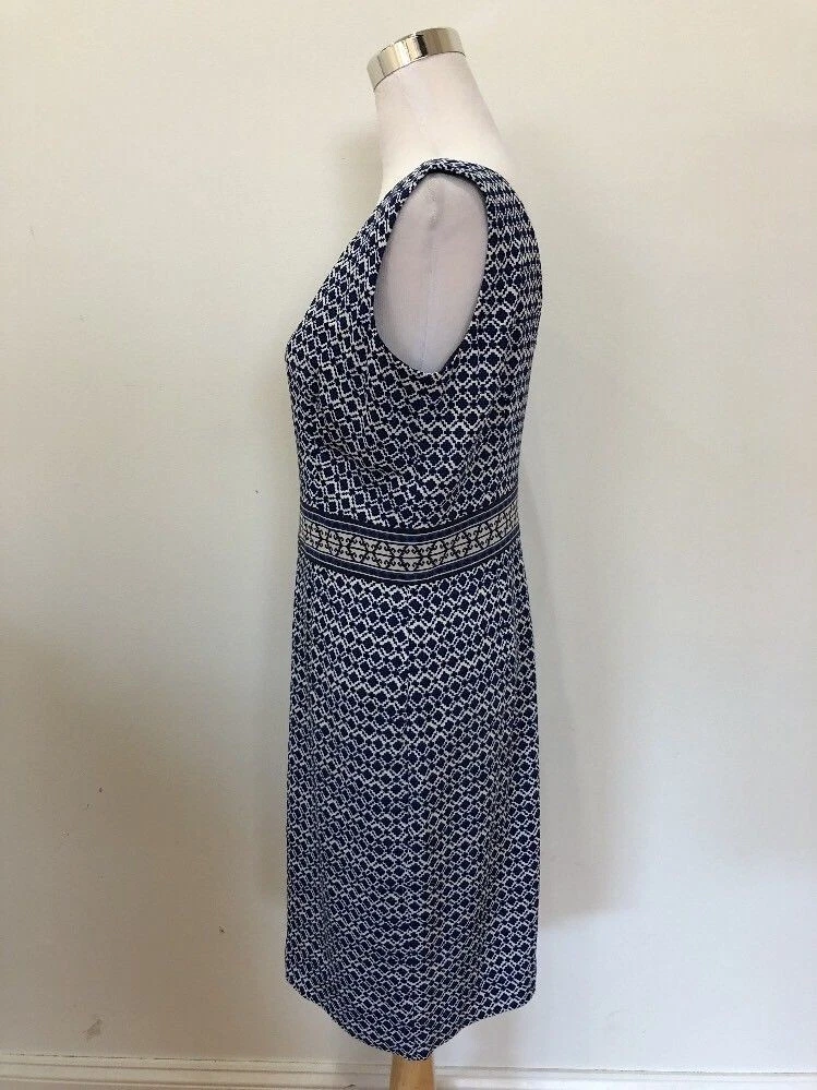 Abito da donna blu navy Tory Burch guaina taglia 10 SPLENDIDO abito