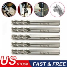 5PCS 1/4'' HSS Straight Shank Spiral 4 Flute End Mill Cutter CNC Drill Bit Tool