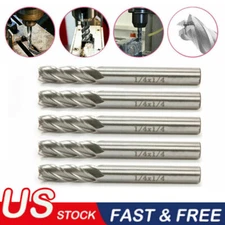 5PCS 1/4'' HSS Straight Shank Spiral 4 Flute End Mill Cutter CNC Drill Bit Tool