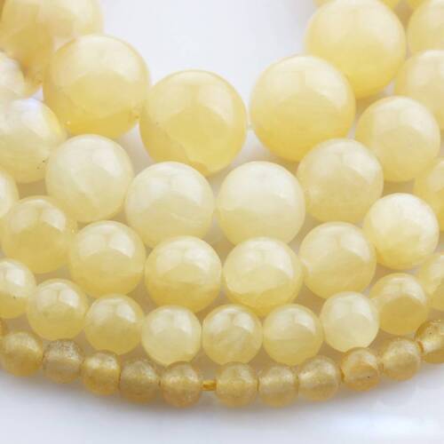 Gelbe Jade Perlen Runde gems,1 Strang(39~40cm) 4mm 6mm 8mm 10mm 12mm - Bild 1 von 8