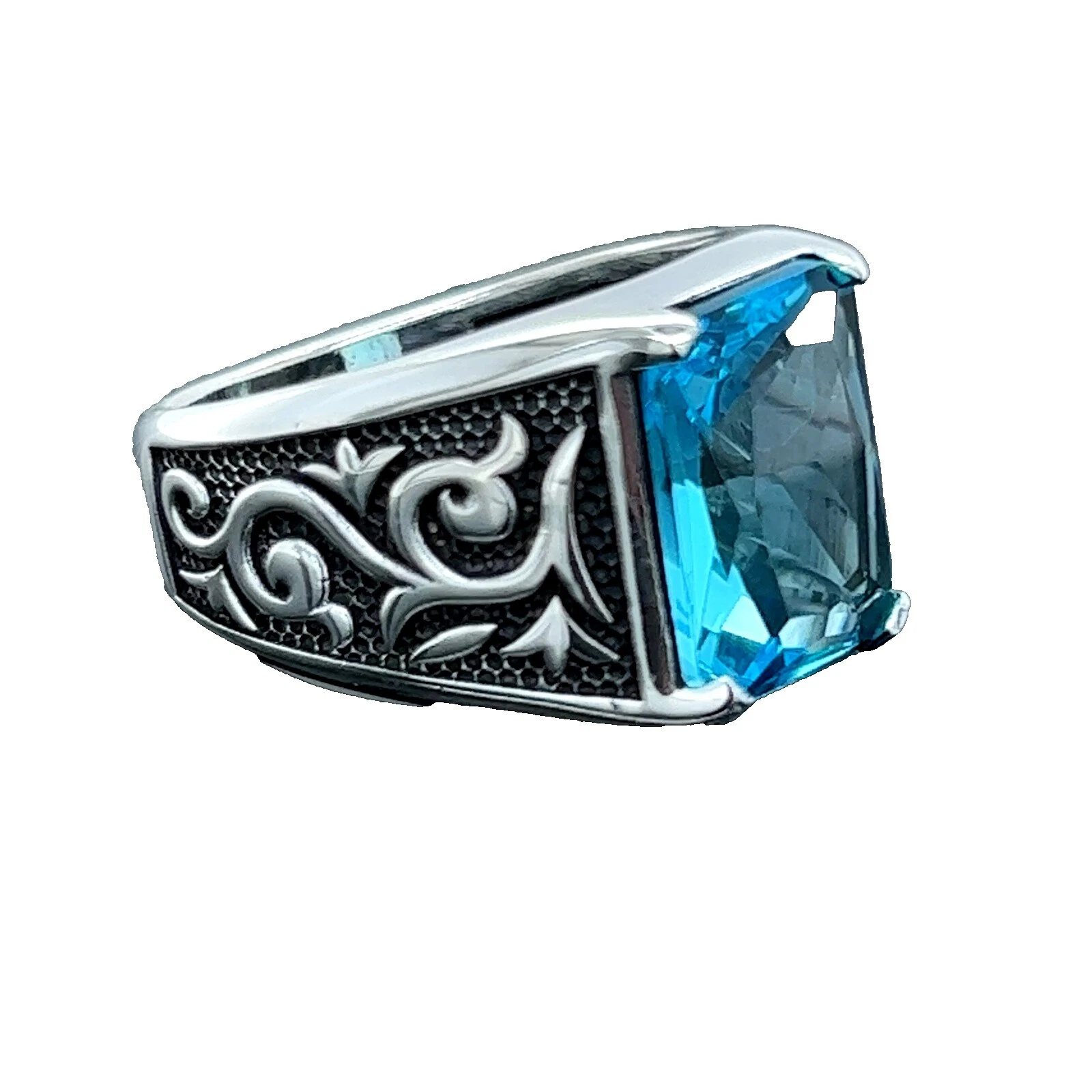 Anillos de piedra Aguamarina para hombres