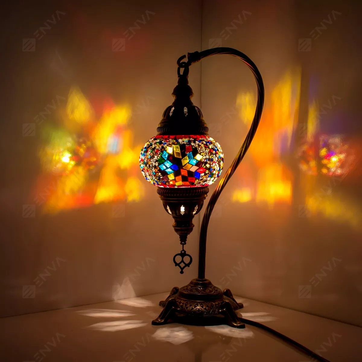 Swan neck mosaic lamp deals