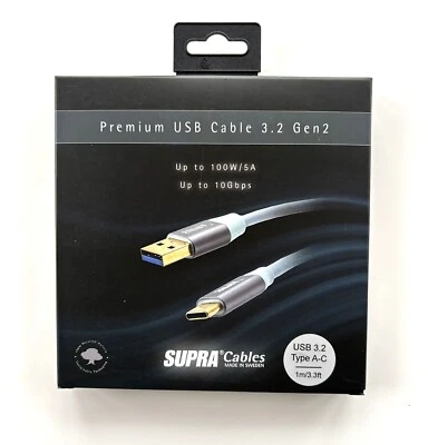 Supra Cables USB 3.2 Gen2 A-C USB Kabel USB A - USB C / Länge 2m - Bild 1 von 3