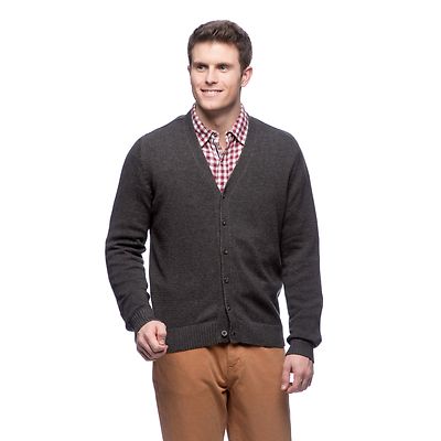 NEW Cullen C/89 MEN S Charcoal Combo Cardigan V neck Button