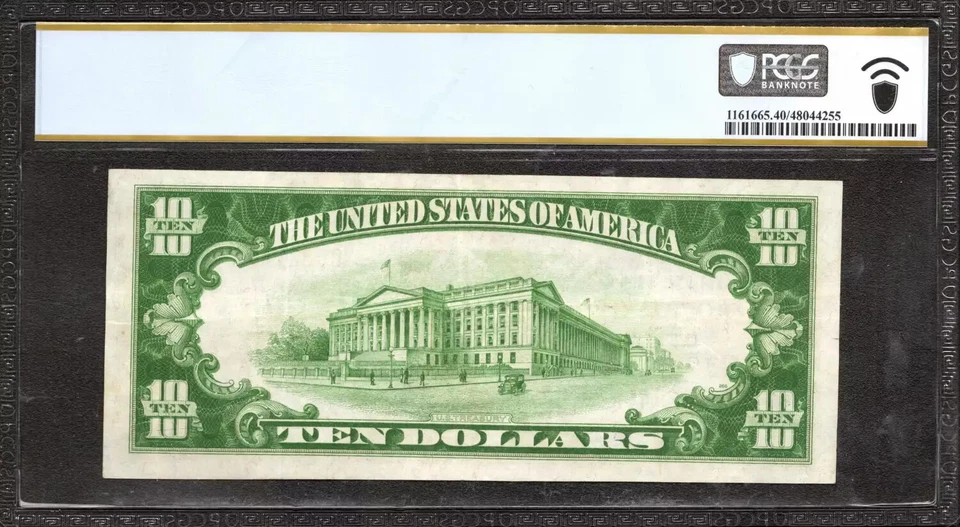 1929 $10 FIRST NATIONAL BANKNOTE CURRENCY ROCHESTER MINNESOTA PCGS 40 EF (744A) - Image 2 of 2