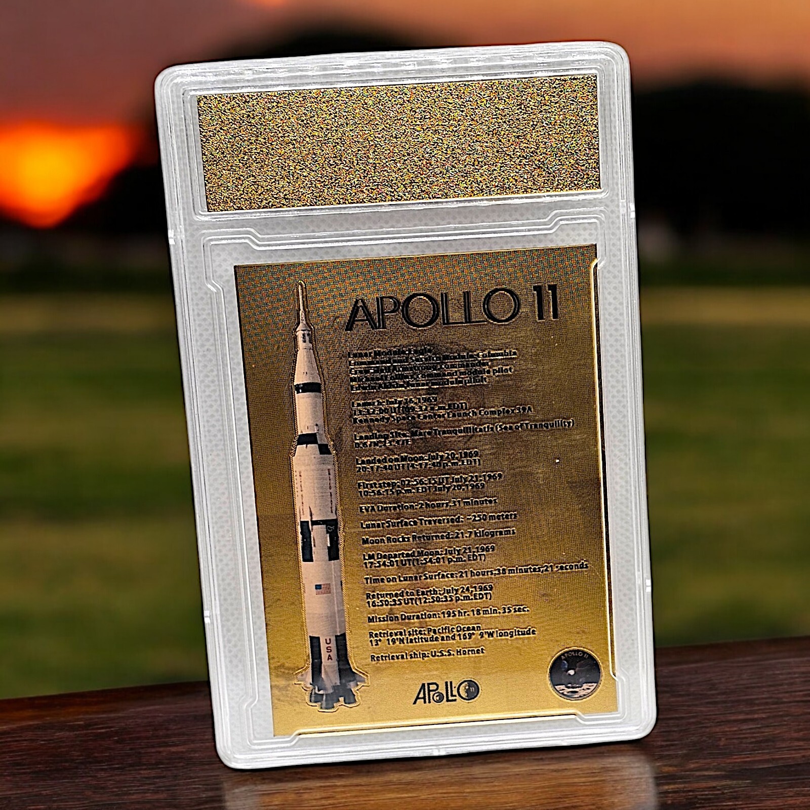 Apollo 11 First Crewed Lunar Landing Moon Slabbed 24kt .999 Fine Gold ...