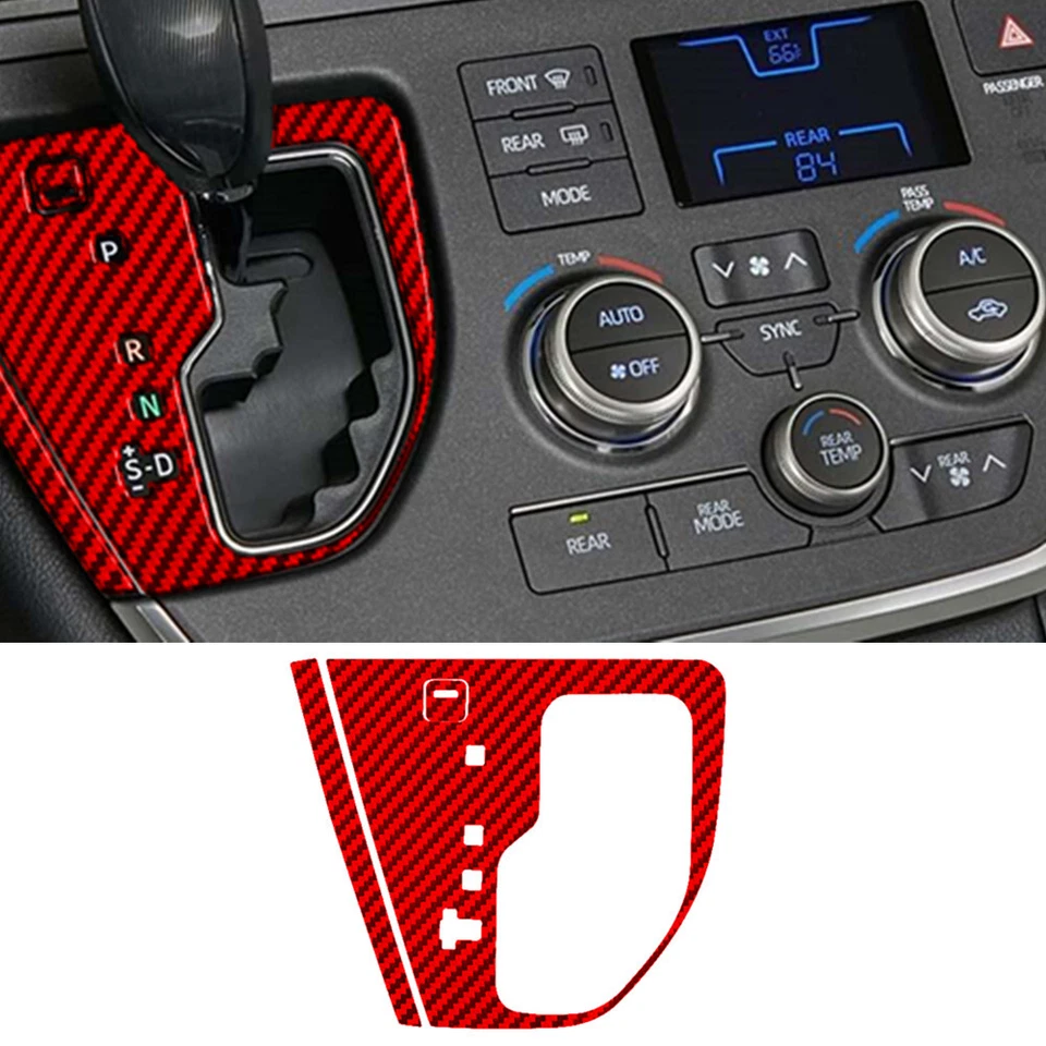 68X Red Carbon Fiber Interior Full Sets Cover Trim Kit For Toyota Sienna 2015-20 - Image 3 of 4
