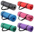Exercise Yoga Mats 1/2-Inch Thick w/Carry Strap - Gym Pilates Meditation Fitness