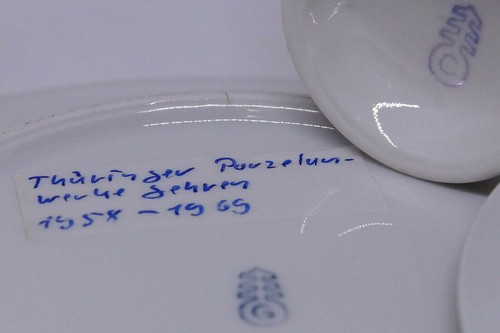 Platillo plato platillo taza de té de porcelana vintage VEB THÜRINGER alemán 1958-69 - Imagen 6 de 6