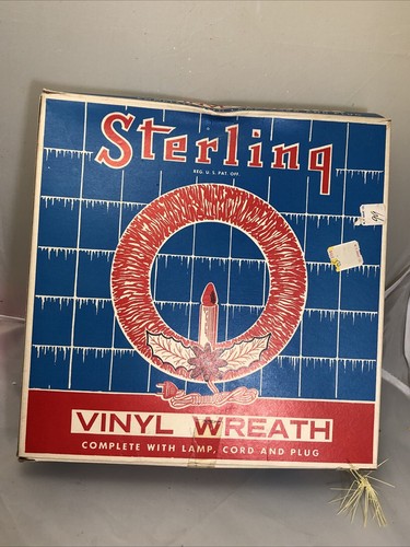 Vintage Sterling Vinyl Christmas Holiday Hanging Wreath With Box Not Working - Picture 3 of 5
