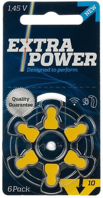 36x Extra Power Gr. 10 Hörgerätebatterien 6x 6er Blister PR70 Gelb v. Rayovac