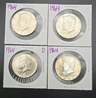 1964 (3) & 1964-D (1) KENNEDY HALF DOLLARS 90% SILVER-- B-53