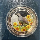 1 troy oz .999 Fine Silver California 1850 State Bird Flower & Flag Colored Coin
