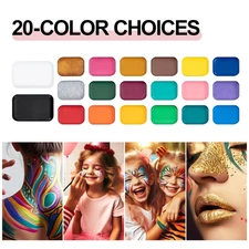 Face Painting Kit for Kids Adults Water-base Non-toxic 20 Colors with Brushes...