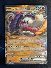 Pokemon TCG Great Tusk EX 53/91 Paldean Fates Double Rare Fresh Pull NM/M