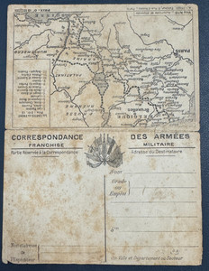 WW1 - Correspondance des Armées - Franchise Militaire - Les Cartes du Front n°9