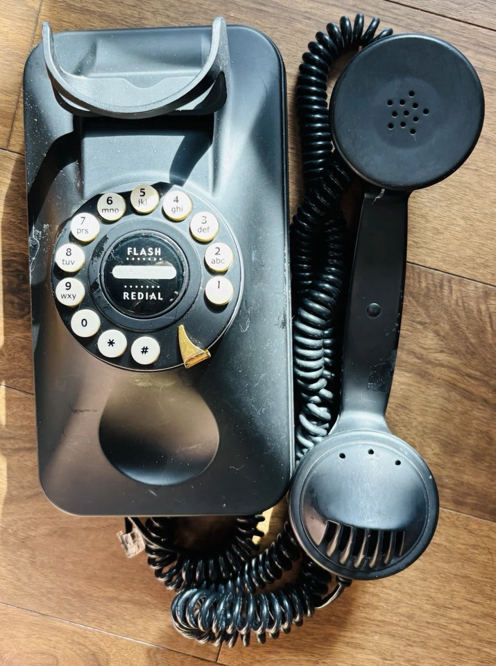 Teléfono Pottery Barn Grand Wall Teléfono Plateado Años 90 Estilo Retro con Cable Foto 3 de 4