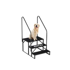 RV Steps with Handrails, 3 Step RV Stairs 660 lbs Load Capacity, Step Ladder ...