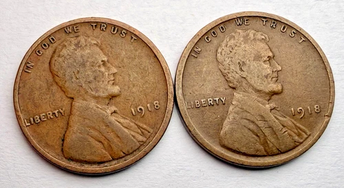 1918-P Lincoln Wheat 1c Pair ~F++ / Very Fine?! ~ Nice! ~ A40