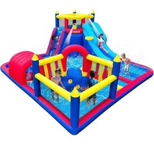 Inflatable Water Slide Park with Splash Pool Climb The Wall, Inflatabl ,