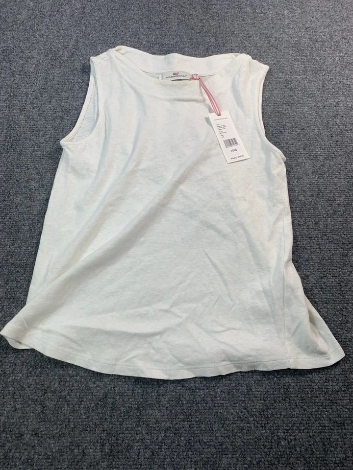 Vineyard Vines Shirt XXS White Tank Top Sleeveless - Image 2 of 4