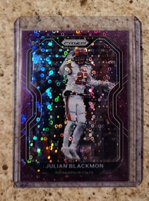 /35 Case Hit 2020 Prizm Rookie Purple No Huddle Disco Julian Blackmon RC Rookie  - Image 2 of 4