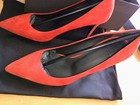 $355 NIB Theory Braxia Pump Red Suede Pointed Toe 3.5" Heel Made Italy 37 US 7 — photo 10