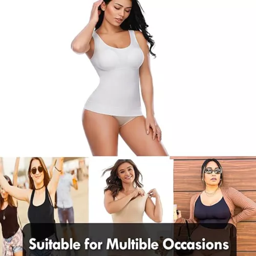 Women Cami Shaper with Built in Bra Tummy Control Sleevess Tank Top Shapewear - Picture 4 of 20