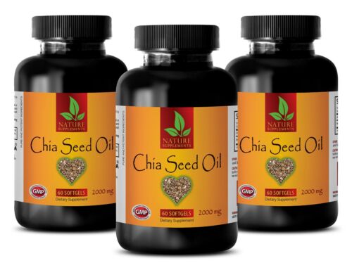 Immune support - 2000 CHIA SEED OIL - fat burner appetite - 3 Bottles