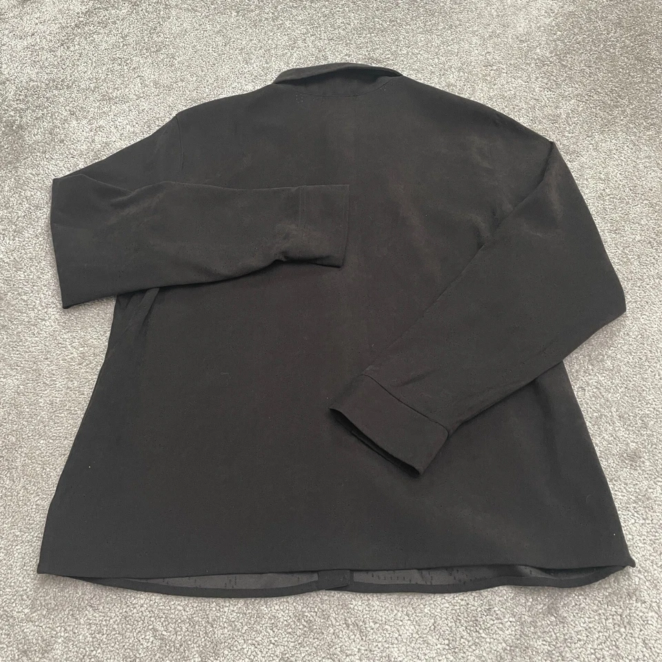 Camisa clásica con botones para mujer XL negra manga larga ropa de trabajo informal Foto 2 de 4