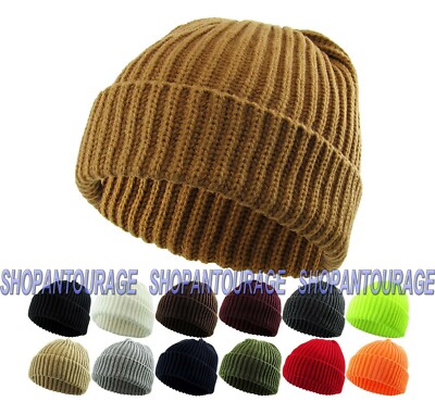 Kbethos KBW-507 New Thick Ribbed Warm Winter Knit Unisex Beanie Hat (5 Colors)