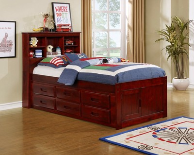 Contemporary Espresso Bookcase Headboard Queen King Captains Bed W 6 Drawers For Sale Online Ebay