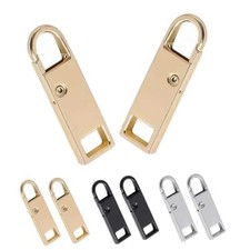Deoward Zipper Pull Replacement Metal Black+Silver+Gold Zipper Pulls Cord
