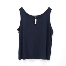 NWT Talbots Dark Midnight Blue Tank top 3X lyocell basic spring summer new round