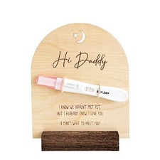 Pregnancy Announcement For Dad- Hi Daddy Pregnancy Test Keepsake Wooden Sign-...