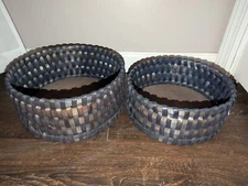 Baskets set Round woven Brown Stackable Basket storage organization organizer 