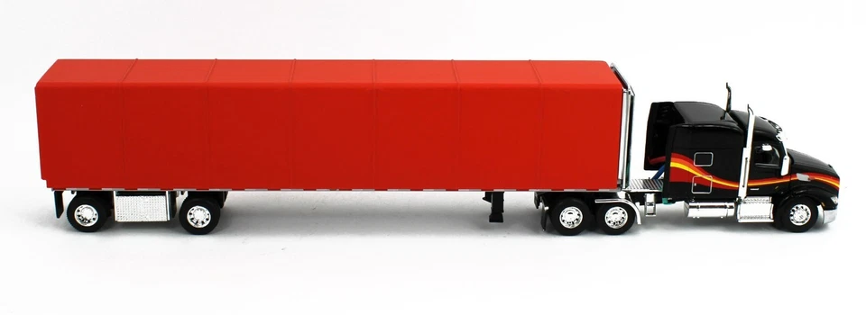 2023 DCP 1:64 *черный и красный * Peterbilt 579 и утилиты 53' рулон брезент трейлер новый в коробке - Изображение 3 из 4